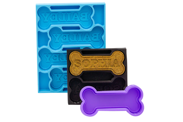 May & Lou Customizable Dog Treat Silicone Mold - Personalize with Pet Name  - Dog Biscuit Custom Molds for Homemade Dog Treats and Puppy Treats